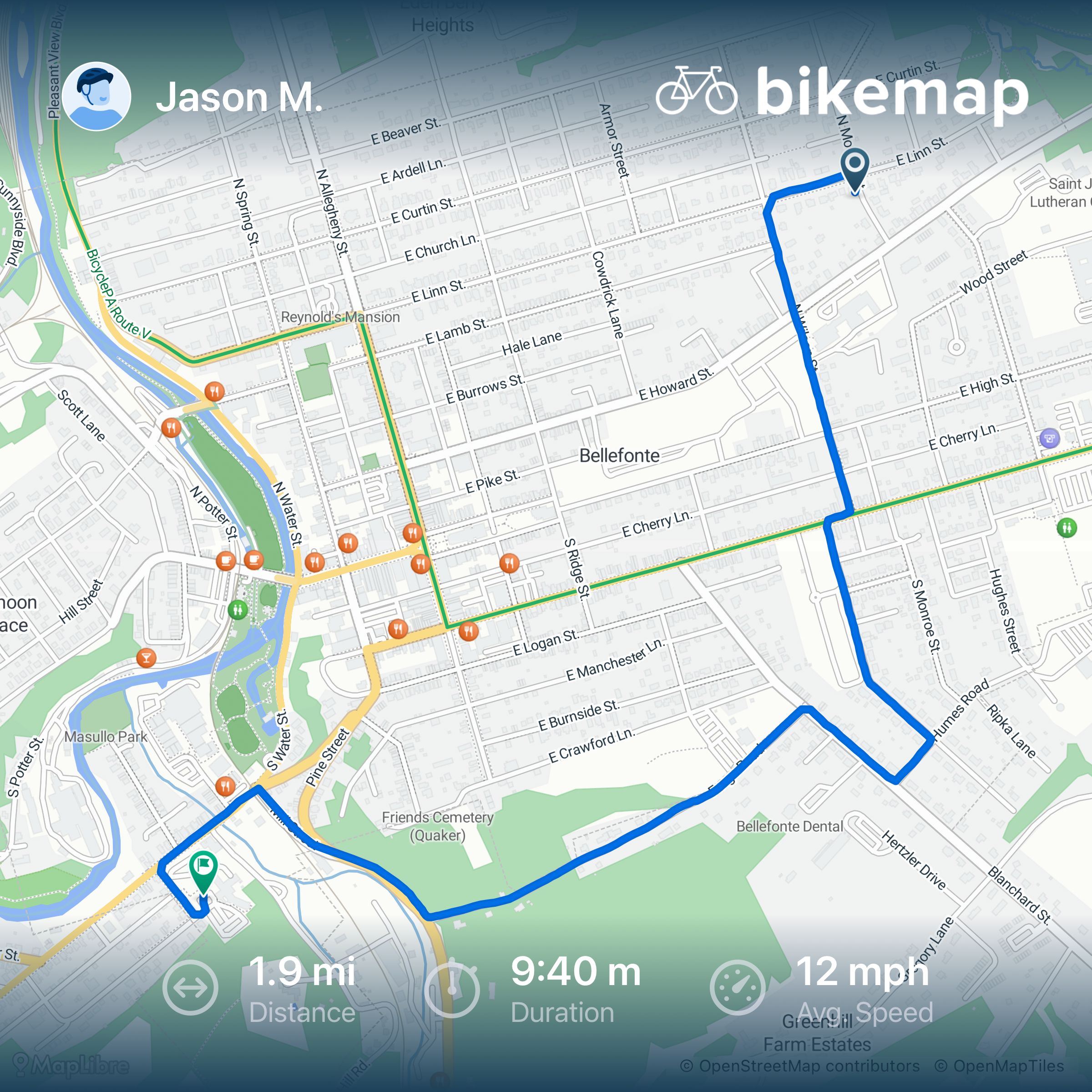 Image from bikemap of my work commute.